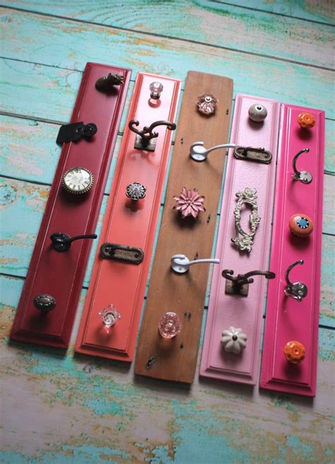 Storage Knob Displays in Pinks, Red, Coral, and Shabby Chic Wood - Etsy | Hanging jewelry ...