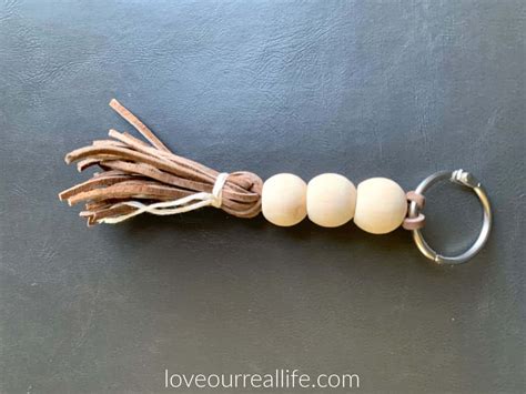 How to Make a Keychain with Natural Wood Beads and a Tassel ⋆ Love Our Real Life