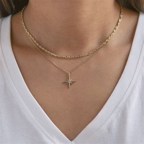 Gold Star Choker Necklace, Celestial Starburst Layered Set – AMY O Jewelry Layered Choker ...