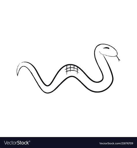 Outline draw snake Royalty Free Vector Image - VectorStock