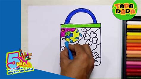 How to draw a BAG DESIGN STEP BY STEP Kids Drawing Arts for Kids I Tada dada - YouTube