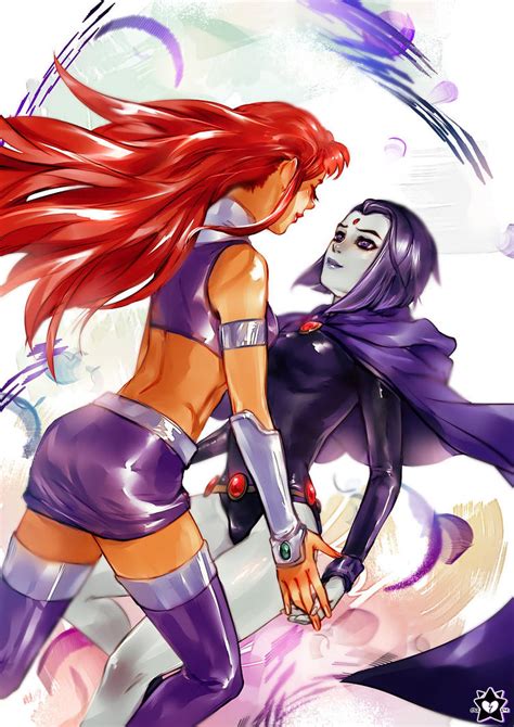 Raven and Starfire by E-X-P-I-E on DeviantArt