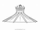 Brasilia Cathedral Brazil Coloring Page For Kids  Free sketch template