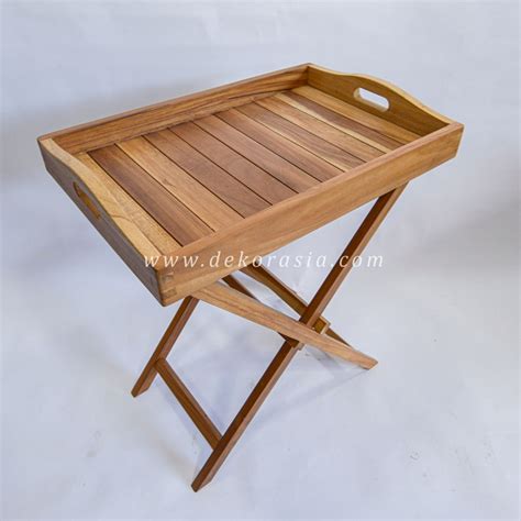 Table Wood Tray Stand, Wooden Furniture for Home Decoration, Wooden Tray with Stand – Wood Furniture