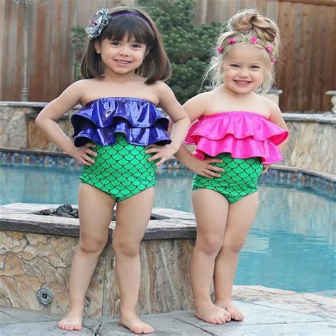 bikini 2017 mermaid bikini 2Pcs Toddler Kids Baby Girls bikini Swimsuit Swimwear girls Bathing ...