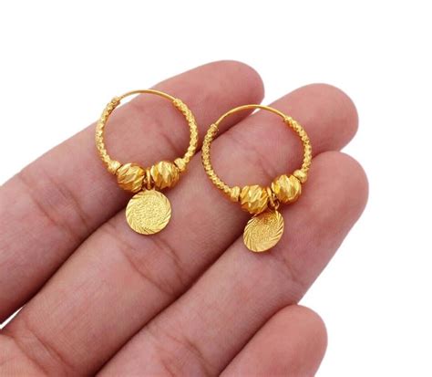 24K Gold Hoops Earrings Minimalist Hoop Earrings Bridesmaid - Etsy