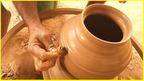 Pot Making with clay/Village Traditional Method/Throwing Pottery on the Wheel/S.Nagender - YouTube