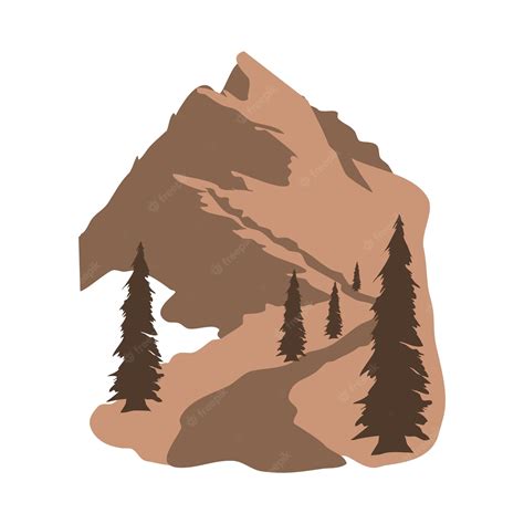 Premium Vector | Illustration of mountain forest scenery