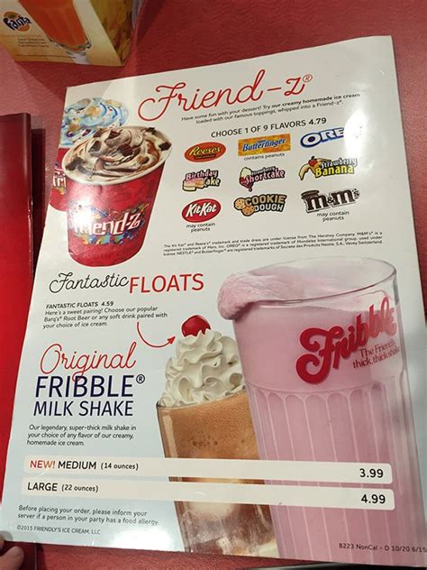 Friendly's Menu Prices