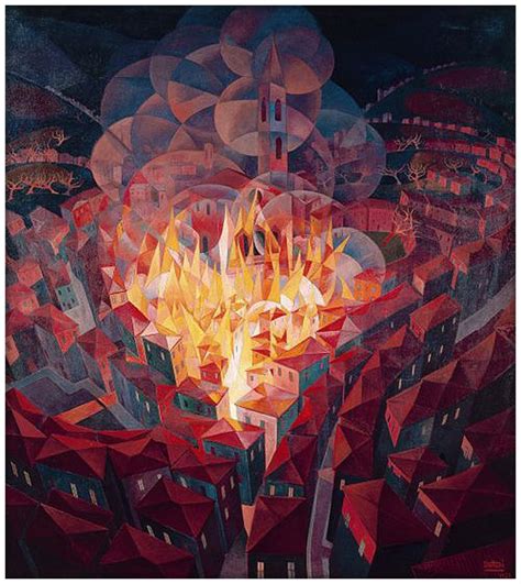 VISION (Gerardo Dottori (Italian, 1884-1977) Fire-City...) | Futurism art, Burning city, Art ...