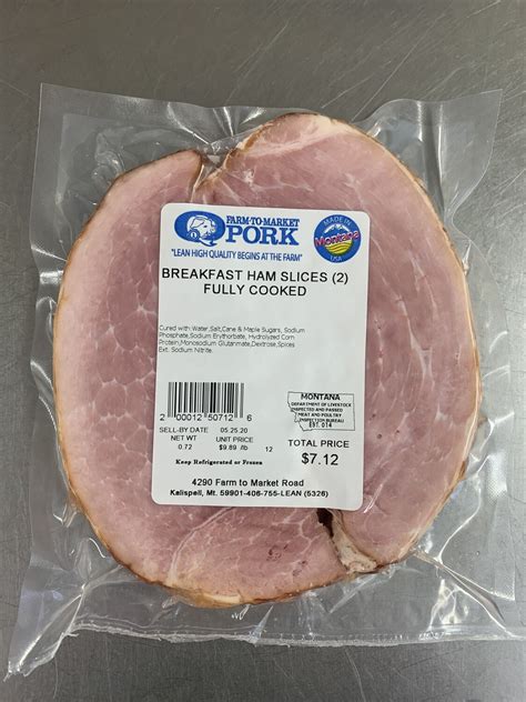 (2) Breakfast Ham Slices (Approx. $7/pkg)