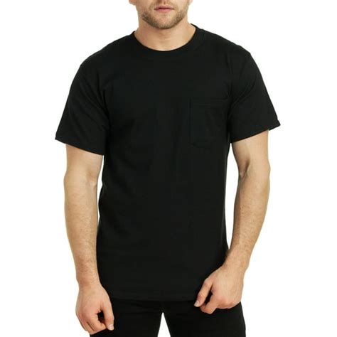 Hanes Short Sleeve Beefy-T Pocket T-Shirts, Black, Large - Walmart.com - Walmart.com