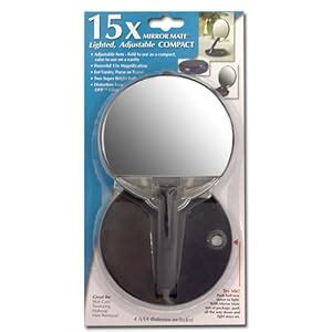 Amazon.com : 15X Lighted Adjustable Travel Compact Mirror : Personal ...