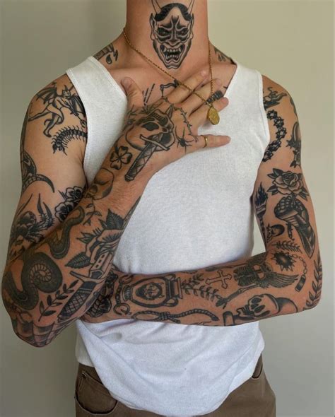 Men's Patchwork Aesthetic Tattoo Ideas