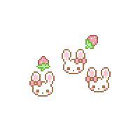 Kawaii Bunny Bunnies and strawberries Cursors