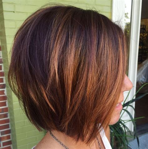 Tousled Chestnut and Burgundy Bob Trendy Layered Bob Haircuts, Long Layered Bob, Layered Bobs ...