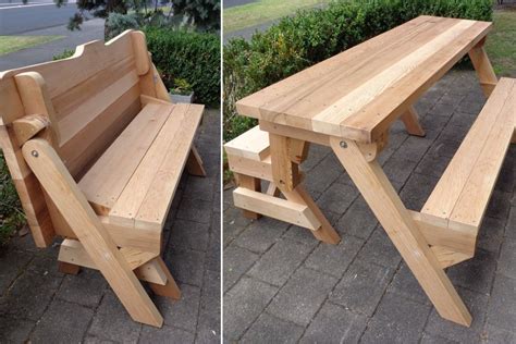 One piece folding bench and picnic table plans Downloadable | Etsy