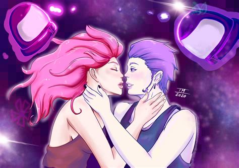 Among Us Fanart since I am openly shipping Pink and Purple 💜💖(Art by me ...