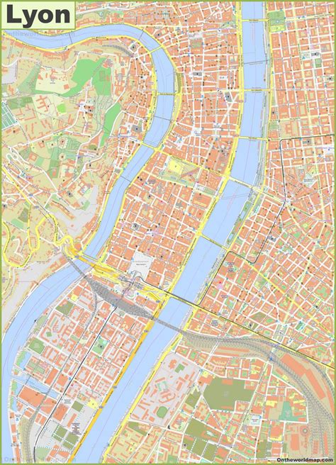 Plan et carte des rues de Lyon : rue, routes et autoroutes de Lyon