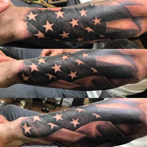 Distressed American Flag Tattoo