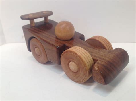 Formula One Indy Race Car Wooden Handmade Push Toy Walnut | Etsy ...