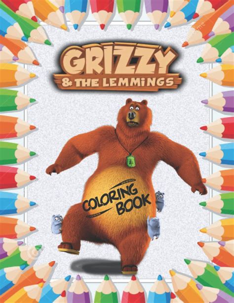 Grizzy and The Lemmings Coloring Book: 40+ GIANT Fun Pages with Premium outline images with easy ...