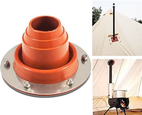 Amazon.com: Tent Stove Jack Kit, Bell Tent Flue Flashing High Temp Flexible Pipe Flashing ...