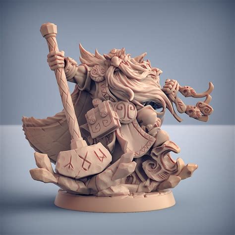 Dwarf Cleric Premium Dnd Miniature Mini 28mm 32mm to 100mm Barbarian ...