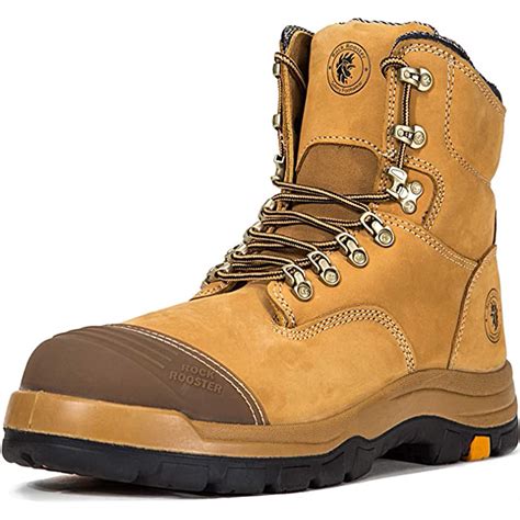 Rock Rooster Footwear - ROCKROOSTER Work Boots for Men, 8 inch, Steel Toe, Slip Resistant Safety ...