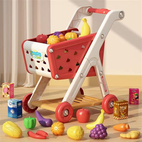 Kids Shopping Cart with Food & Accessories by Jovow