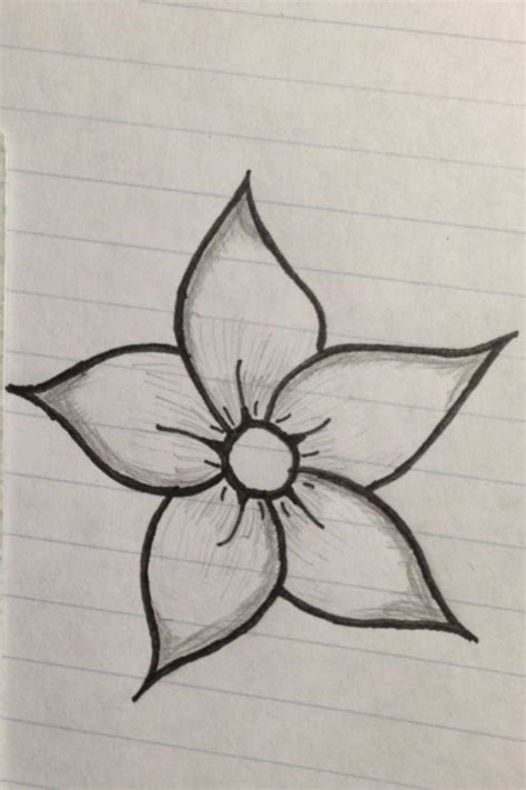 The Best Flower Drawings Easy And Review | Pencil drawing, Esbozos, Arte del bosquejo