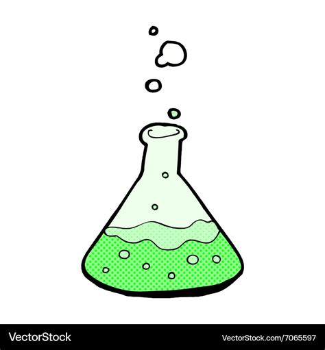 Comic cartoon science chemicals Royalty Free Vector Image