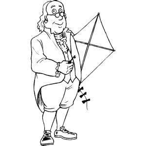 Benjamin Franklin With Kite coloring page | Benjamin franklin ...