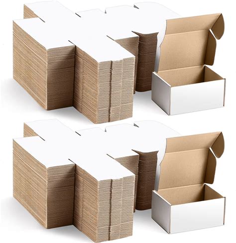 Amazon.com: Harloon 100 Pcs Small Shipping Box 6x4x3 Inch Bulk White Corrugated Cardboard Boxes ...