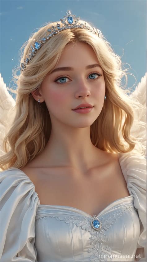 Celestial Disney Princess Cinderella Flying in Sky with Angelic Wings | MUSE AI