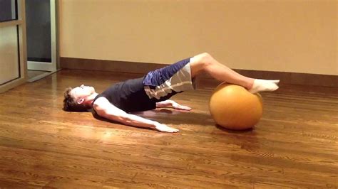 Swiss ball leg curl - YouTube