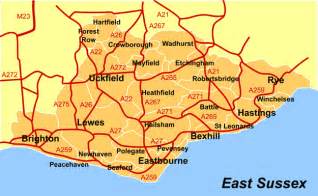 Map of East Sussex