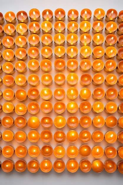 Premium AI Image | a wall full of orange and white lights