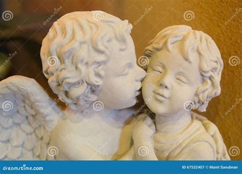 Cupid statue stock image. Image of garden, cherub, background - 67532407