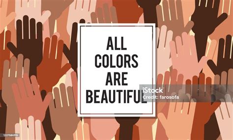 All Colors Are Beautiful Vector Illustration Equality And No Racism ...