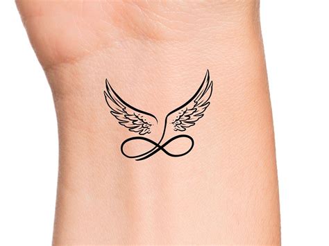 Angel Wings Infinity Temporary Tattoo - Etsy