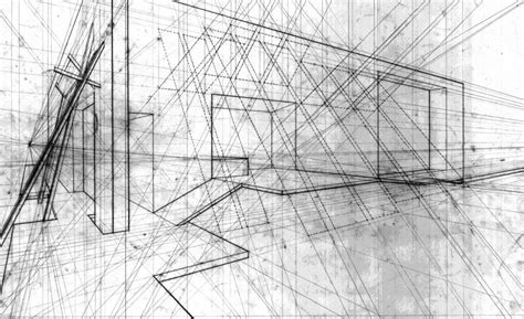 Abstract Line Drawing of an architectural space. Architecture Design Concept, Architecture ...