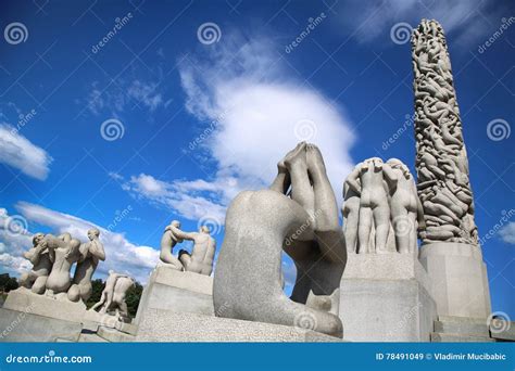 EDITORIAL OSLO, NORWAY - AUGUST 18, 2016: Sculptures at Vigeland Park in the Popular Vigeland ...