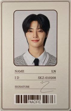 an id card with a man's face and name on the front, as well as a bar code