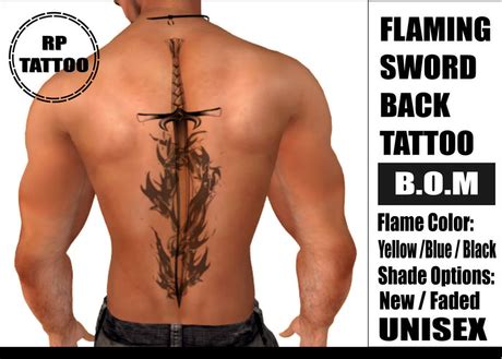 Second Life Marketplace - BOM The Flaming Sword Tattoo
