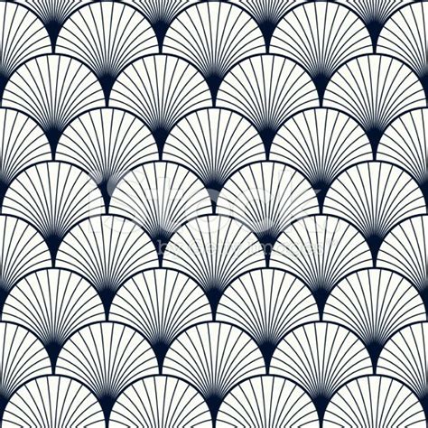 seamless vintage pattern of overlapping shells in art deco style. | Art deco fashion, Geometric ...