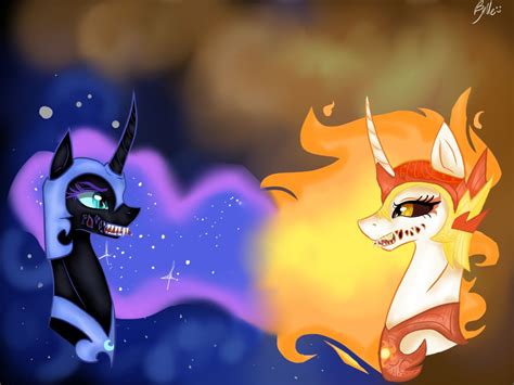 Daybreaker and Nightmare Moon by TrueFrauSchneider on DeviantArt