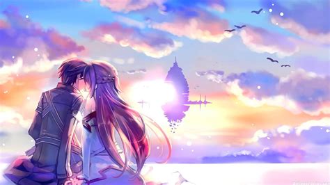 HD Asuna and Kirito Kiss Sword Art Online Wallpaper | Download Free ...