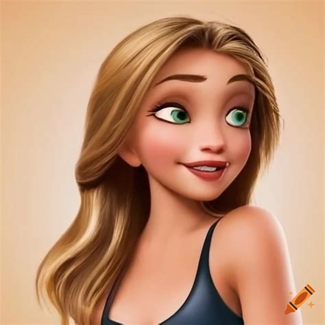 Disney character with blonde hair and green eyes on Craiyon