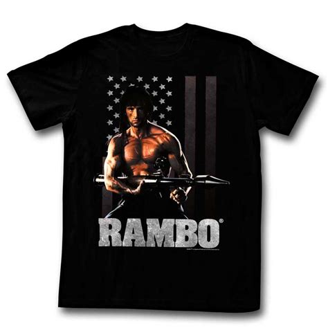 Rambo Shirt Patriot Black T Shirt | Teevimy